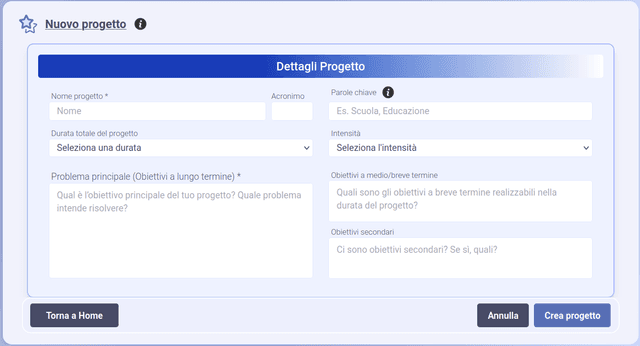 Descrivi il tuo progetto